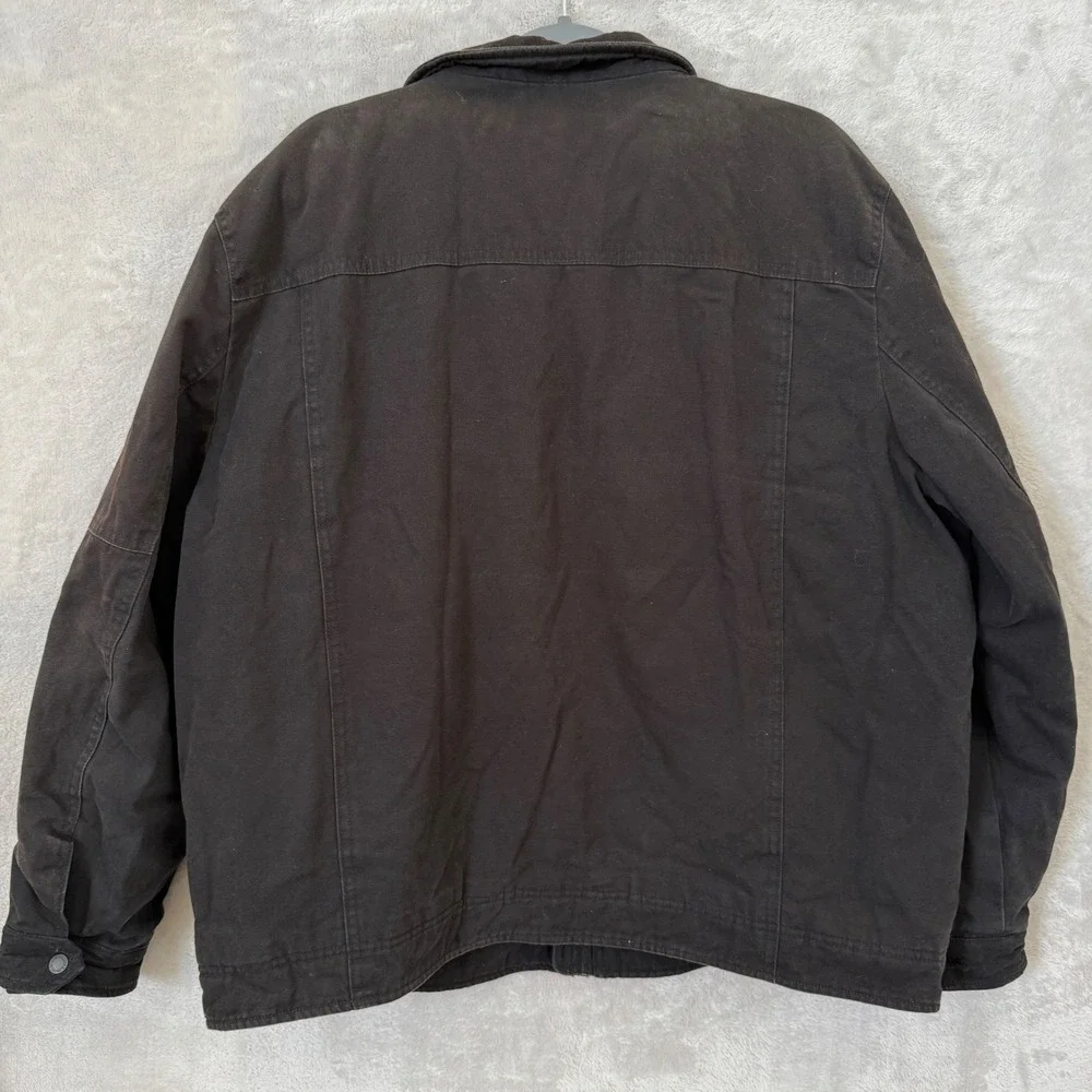 Levi's Mens XL Brown Quilted Workwear Jacket Trucker Utility Canvas Coat